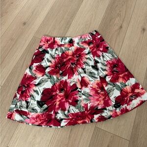 White House Black Market Floral A-Line Skirt